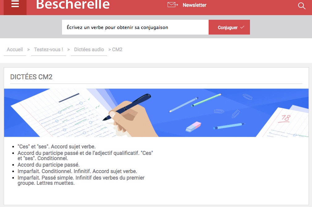 ディクテに使えるサイト Bescherelle